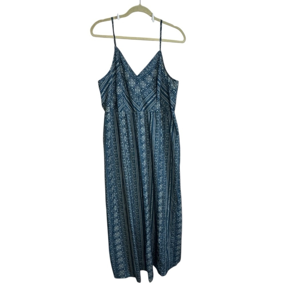 Adjustable Spaghetti Strap Maxi Sundress with Geo Pattern - 16/2X